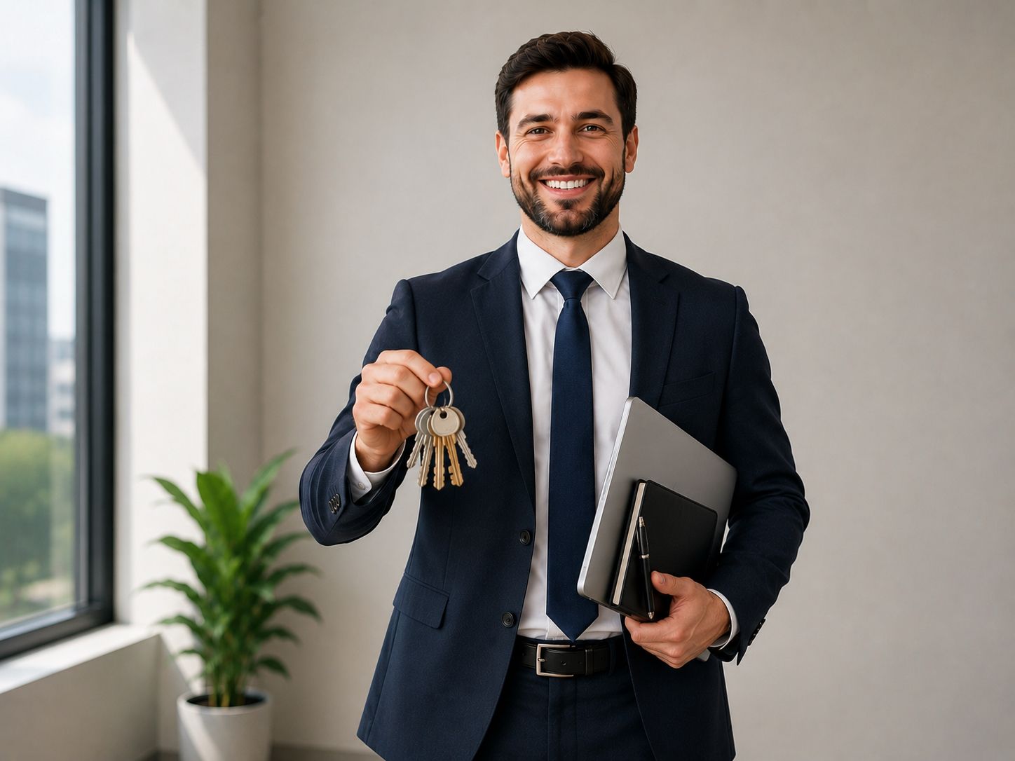 PrimeBid Title specialist holding keys